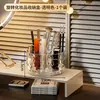 Caja de Almacenamiento de Brochas de Maquillaje de Lujo Ligero Rotatoria a Prueba de Polvo Redonda con Tapa Caja de Almacenamiento para Partición de Escritorio de Dormitorio Venta al por Mayor