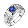 Temperamento Counter Textura Safira Zircon Anel Masculino Banhado a Ouro 18K Incrustado Cor Diamante Cor de Abertura Anel do Tesouro