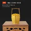 Cubo Dorado Grande de Latón para Mesa Creativo con Forma de Lingote de Tesoro Adorno de Cubo Extra Grande Artesanía Metálica