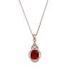 Colgante de Turmalina Rojo Sangre de Paloma Collar de Gema Colorida para Mujer, Chapado en Oro de 18K, Incrustado con Joyería de Gota de Agua de Rubí, Estilo de Lujo Ligero