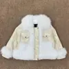 Abrigo de forro polar de imitación de piel para niña Ran Tuo con cuello grande de pelo, nuevo estilo otoño e invierno, top grueso de moda, ropa de invierno, pelo de conejo