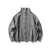 Yidao Vintage 2026 Otoño Nuevo Estilo Old Money Retro Cuello Alto Cardigan de Punto Color Sólido Estilo Perezoso Suéter Cálido