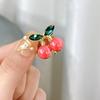 Novo Cartoon Cherry Hairpin Bangs Mini Grab Clip Estilo Girly elegante Broken Hair Clip japonês e coreano Clip Headwear