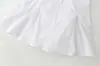 Vestido de Verão Feminino Estilo Europeu e Americano 2026 Manga Bufante Decote V Fenda Manga Curta 7009