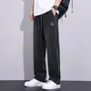 Calça Jeans Fluida de Tencel para Homens, Corte Reto Largo Tendência Verão 2026, Calça Casual Fina de Seda de Gelo