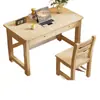 Juego de escritorio y silla para estudio de madera maciza, diseñado para estudiantes, con un estilo moderno y minimalista, adecuado para niños, estudiantes de primaria y estudiantes de secundaria