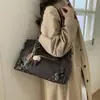 Bolso Retro para Mujer de Gran Capacidad 2025 Nuevo Otoño e Invierno Bolso Cruzado Casual Diseño de Nicho Bolso Tote de Hombro Único para Viajar