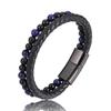 Masculino de dupla camada de couro preto corda couro natural olho de tigre pulseira fivela magnética pulseira de circuito fechado cross-border hot-selling joias