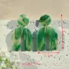 Brincos de Argila Macia Verde Estilo Francês Levemente Luxuosos com Impressão UV, Acessórios de Orelha Estilo Corte Vintage, Brincos de Tarraxa Feitos à Mão com Tema Florestal, com um Toque de Alto Padrão e Elegante