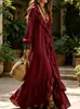 Vestido largo de manga larga con volantes, estilo bohemio casual urbano europeo y americano, para exportación