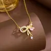 Collar de Mariposa con Degradado de Nuevo Estilo Transfronterizo Europeo y Americano para Mujer, Collar con Colgante de Moda, Accesorios de Cadena para Clavícula al por Mayor