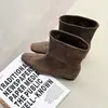 Botines coreanos oficiales para aumentar la altura para mujer, nuevo diseño versátil de nicho versión coreana para otoño e invierno, botas de pierna ancha
