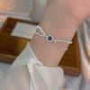 Prata de Lei S925 Água-marinha Prata Quebrada Pérola Shijia Pulseira Blogueira Feminina Febre Luxo Acessível Pulseira Nicho Pulseira