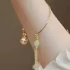 Ins~Livro Vermelho Estilo Chinês Pulseira de Melhor Amiga Feminina Pingente de Sino Pulseira Tianyu Imitação Pulseira da Sorte Retro Joia