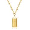 Acero de titanio dorado rico ladrillo de oro pequeño collar ladrillo de oro pequeño colgante moda simple colorfast acero de titanio mismo estilo libro rojo pequeño