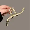 Pinza Metálica Grande para el Cabello Simple y Elegante para Mujer, Pasador Estilo Ins para Recogidos en la Parte Trasera de la Cabeza, Adecuado para Cabello Grueso, Accesorio para el Cabello tipo Pinza de Tiburón