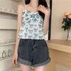 Camisola Floral Francesa para Mujer Transfronteriza Verano Nuevo Diseño Corta Sexy Ropa Interior Top Exterior Trendy