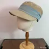 Sombrero de Equitación Plegado Estilo Old Money Azul Claro Falso Lino, Delgado Versátil Estilo Japonés para Primavera y Verano, Sombrero para el Sol al Aire Libre