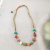 Al por mayor TikTok Explosivo Estilo Étnico Personalidad Moda Conjunto Ágata Turquesa Cuentas de Cobre Pulsera Tejida a Mano Collar