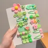 Grampo Lateral Quadrado Doce Ondulado Estilo Coreano, Presilha Delicada e Fofa para Cabelo Infantil para Franja e Acessórios de Cabelo