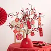 Festivo Próspero Fruta Fruta Vermelha Vaso Noivado Casamento Arranjo de Quarto de Casamento Presente de Inauguração Nova Alegria Hall Gabinete de TV Simulação