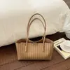 Bolso de Hombro Cruzado de Mimbre de Nicho para Mujer 2026 Nuevo Verano Gran Capacidad para Viajes Cotidianos Elegante Bolso Tote de un Solo Hombro