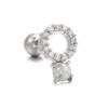 Aretes de cartílago con circonitas micro-pavé transfronterizas, diseño dulce y cool, sexy, geométrico, de acero de titanio, súper brillantes
