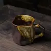 Caneca Artesanal Retrô Cerâmica Queimada em Forno Xícara de Café Criativa Japonesa Personalizada Xícara com Formato Estranho
