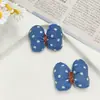 Tela de algodón tridimensional con lunares, corazón y estrella, accesorios de mezclilla con lazo, materiales para accesorios de cabello DIY, accesorios para ropa