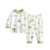 Conjunto de Ropa de Otoño para Niños y Niñas, Pijama de Algodón Puro, Separados de Ropa Interior de Manga Larga para Primavera y Otoño para Bebés