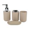 Kit de baño para artículos para el hogar, juego de 4 piezas, vaso para enjuague bucal, jabonera, botella de loción, cepillo de dientes, organizador de baño