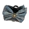 Design de nicho Lantejoulas Lavado Denim Bow Hairpin Doce Cool Estilo Clipe Shark Clip Moda All-match Acessórios para o cabelo Mulheres