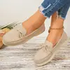 Transfronteiriço Tamanho Plus Outono 2026 Novos Sapatos Casuais Femininos Slip-on Laço Casual Mocassins Femininos Sapatos Únicos