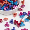 Jenga Cuadrado Colorido Dingyi Luna Fría Cuentas Acrílicas Galvanizadas con Agujero Pasante Cuentas Sueltas Cadena para Teléfono Móvil DIY Accesorios de Joyería