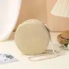 Bolso de Paja Bolso Tejido de Playa Nuevo Ingreso 2025 Estilo de Lujo Bolso Redondo Pequeño Tejido de Paja Bolso Cruzado para Teléfono Móvil Grande Mediano Pequeño