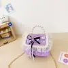 Bolsas Infantis 2026 Novas Bolsas Transversais Fofas para Meninas Bolsas Acessório Estilosas de Princesa Bolsas Pequenas Estilo Chanel com Corrente de Pérolas