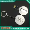 Atacado de Fábrica Cartão de Visita Metálico Pen Drive USB Pen Drive USB Ultrafino com Impressão Colorida 32g Brinde Corporativo Cartão Redondo Pen Drive USB Metálico