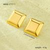 Europeo y Americano Transfronterizo Clásico Lujo Accesible Alta Gama Oro de 18K Acero Inoxidable Cuadrado Brillante Normcore Aretes Aretes Joyería al por Mayor