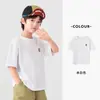 Camiseta bordada linda para niños de Duoduo, ropa infantil de venta caliente en verano, color liso versátil moderna de algodón puro fresca de manga corta