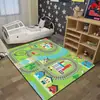 Alfombra impresa de juego de rompecabezas de dibujos animados para niños, alfombra de gateo, alfombra para dormitorio, sala de estar, venta al por mayor