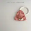 Gorro para Bebé Otoño e Invierno Gorro de Lana para Recién Nacido Lindo Gorro Puntiagudo Etiqueta Pequeña de Tela Gorro de Piel de Melón Gorro Cálido de Punto para Bebé