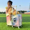 Maleta Infantil de 6 Ruedas Transfronteriza de 20 pulgadas para Equipaje de Mano con Función para Montar, Maleta Pequeña de Carrito con Contraseña, Equipaje de Viaje Personalizado