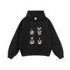 2025 Nueva Sudadera con Capucha Retro Trendy Lavada Desgastada de Alta Calle Americana Anime Estampado Directo por Aspersión Sudadera con Capucha de Manga Larga