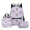 Mochila Escolar para Estudante Kuromi Sanrio Impressa Novo Produto 3D, Lancheira, Estojo, Conjunto de Três Peças