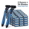 Navaja Manual de Gran Venta Transfronteriza para Hombres, Navaja de Doble Capa con Cuchillas Reemplazables, Set de 48 Piezas de Cuchillas de Navaja