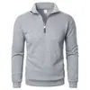 2026 Moletom Casual Meia-Zip com Gola Alta Transfronteiriço Tendência Simples Solto Tamanho Grande Fleece da Amazon Moletom Masculino