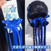 Conjunto de 6 Presilhas de Cabelo Estrela com Laço Fitas de Fada Trançadas Headwear Acessórios de Cabelo de Suporte para Show Festival de Música