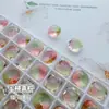Nova Flor de Pessegueiro Flor de Cerejeira Diamante Base Transparente Gradiente Aurora Formato de Flor Nail Art Ponta de Diamante Base Cor Transparente Super Brilhante Acessórios para Nail Art