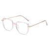 Gafas Anti-Luz Azul para Hombre, Lente Plana Protección Ocular para Computadora y Teléfono Móvil, Marco Redondo Anti-UV Gafas para Miopía 8609