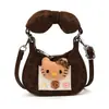 Mini bolsa de mão de desenho animado com laço para meninas, estilo coreano, fofa, moderna, versátil e um acessório único; bolsa tiracolo para crianças